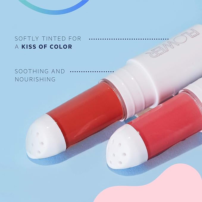 FLOWER BEAUTY By Drew Barrymore Petal Pout Lip Mask - Hydrating + Moisturizes Lips - Mango + Cocoa Butter - Lip Tint - Natural Color + Semi-Glossy Finish (Pucker)-VivaGrace Women