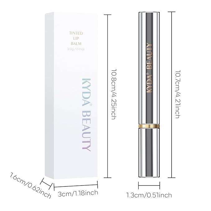 KYDA Tinted Lip Balm, Hydrating Sheer Formula Lip Balm, Natural Glossy Finish, Moisturizing Lip Care Balm for Dry Lips, Peach Candy-VivaGrace Women