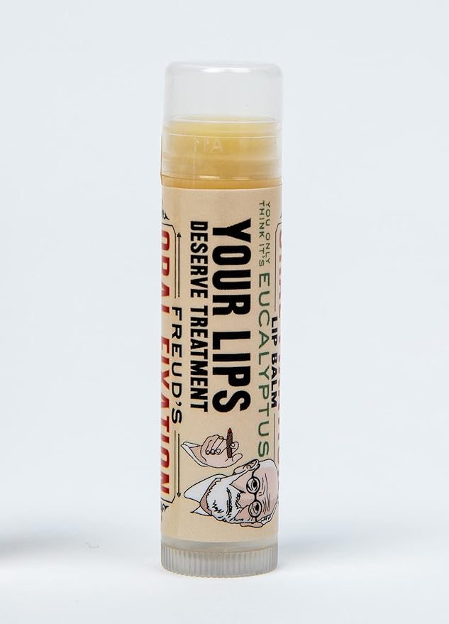 Sigmund Freud's Oral Fixation Lip Balm Tube, Eucalyptus Mint Flavored - Cruelty-Free and Made in The USA from Natural and Imported Ingredients-VivaGrace Women