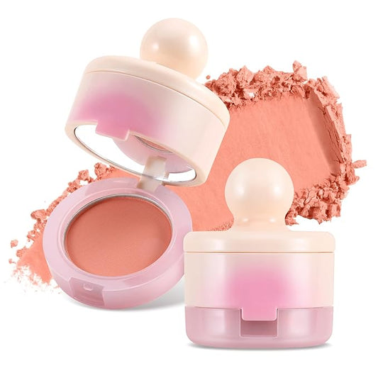 Boobeen Blush Compact for Face, Matte Powder Blush for Cheeks Powder Palette, Nude Light Blush with Puff, Blusher Makeup for a Radiant, Natural Glowing-VivaGrace Women