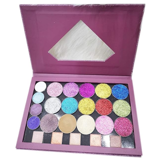Large-Sized Empty Magnetic Makeup Palette with Diamond-Shaped Transparent Window-VivaGrace Women