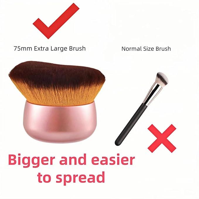 Blend & Blur 75mm Body Kabuki Brush - For Self Tanner, Body Bronzer & Foundation | Face/Back Multitool | Wet/Dry Use (Rose Gold)-VivaGrace Women