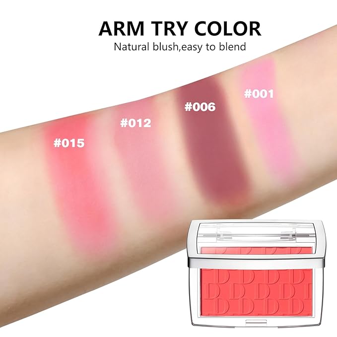 Embossed Blush, Palette Pink Dark Powder Blush Palette-VivaGrace Women