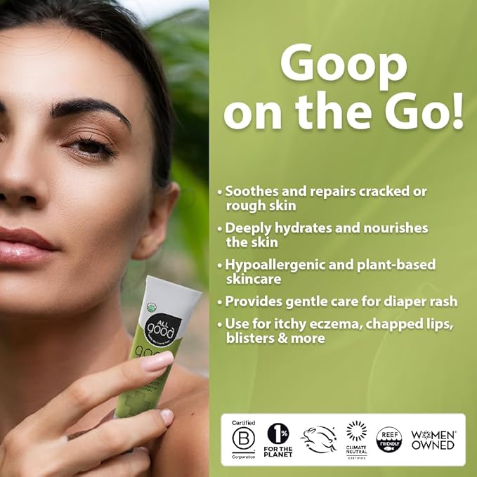 All Good Goop on the Go - Chafing Cream, Dry Skin Salve, Cracking Lip Moisturizer - Soothes, Hydrates & Calms - Travel Size Recovery Balm 1oz-VivaGrace Women