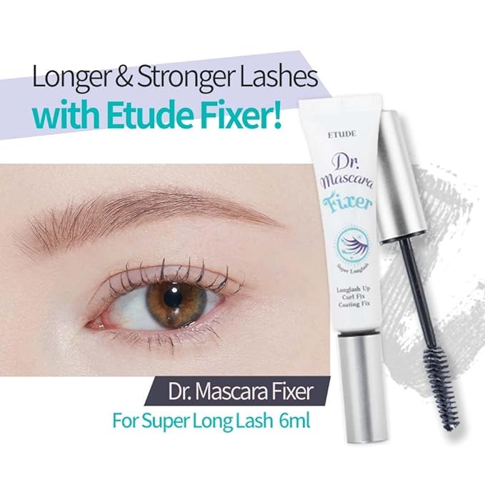 ETUDE Dr. Mascara Fixer For Super Long Lash (Natural Extension) | | Long-Lasting Smudge-Proof Mascara Fixer with Lengthening Effect | Korean Makeup, Kbeauty, Perfect for Gift