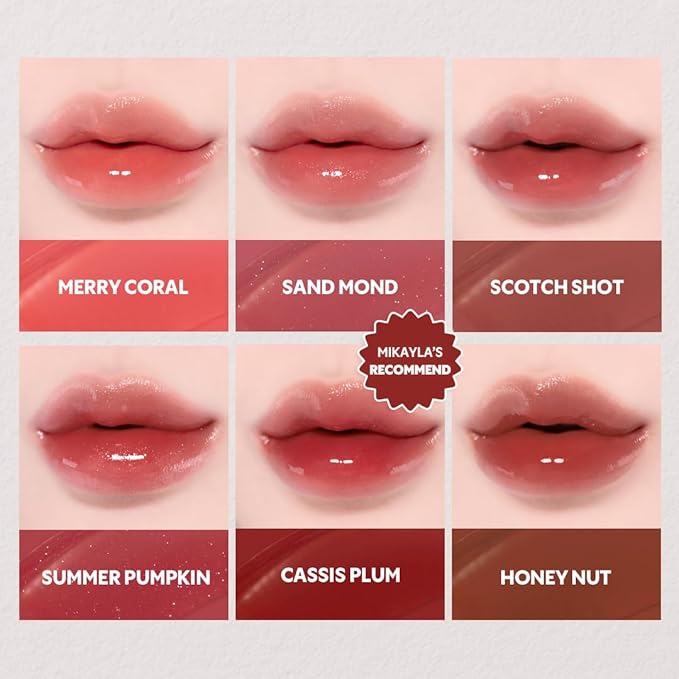 TIRTIR [*Mini Size Waterism Tinted Lip Gloss #07 Cassis Plum, 0.06 Fl Oz – Kiss Ready Lipgloss, 12H Long Lasting Non Sticky Natural Tinted Glow Korean Multiuse Cheek and Lip Tint for Women gift-VivaGrace Women