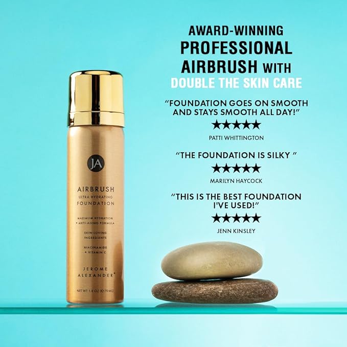 Jerome Alexander Airbrush Foundation Ultra Hydrating, Spray Foundation Makeup with 2x the Active Ingredients, Ultra-Light, Buildable, Full Coverage Formula (Fair)-VivaGrace Women