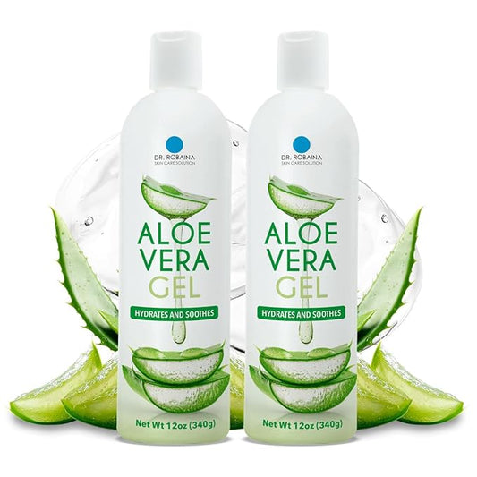 Dr. Robaina Natural Aloe Vera Gel with Emu Oil – Hydrating & Soothing Daily Skin Care for Dry Skin, Sun-Exposed Comfort & Irritation Relief – Non-Greasy, Quick-Absorbing – 12 oz | Made in USA-VivaGrace Women