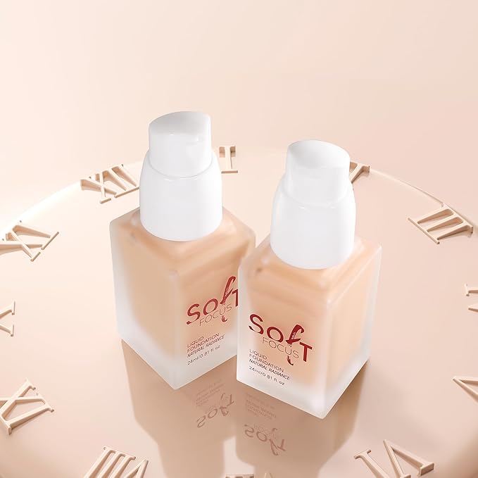 Soft Focus Liquid Concealer Foundation, Moisturizing High Coverage Liquid Foundation, Waterproof Long Lasting 24 HR Oil Control Foundation, Matte Lightweight Liquid Concealer for Women, 01-VivaGrace Women