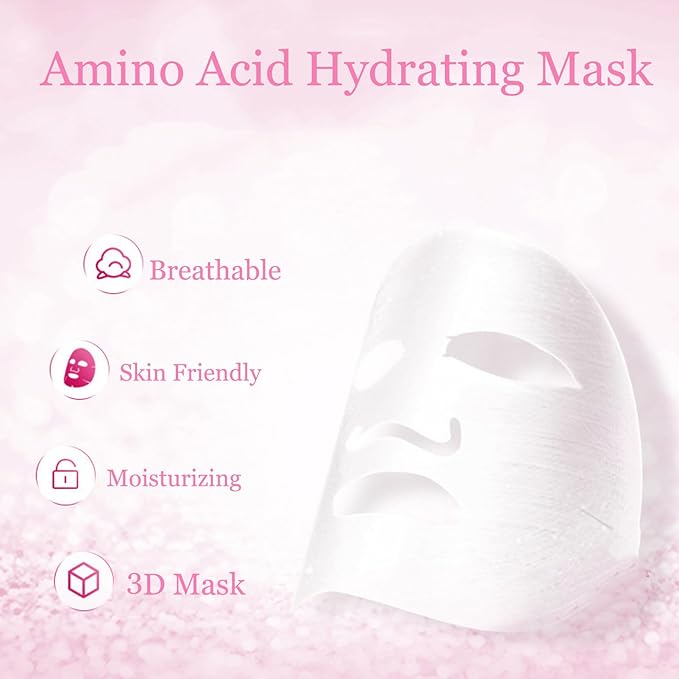 6Pcs Amino Acid Skin Care Products Set, Sakura Skin Care Sets, Nicotinamide Skin Care Gift Set for Women Girls, Skincare Routine Set, Face Care Kit with Cleanser, Mask, Toner, Eye Cream, Moisturizer-VivaGrace Women