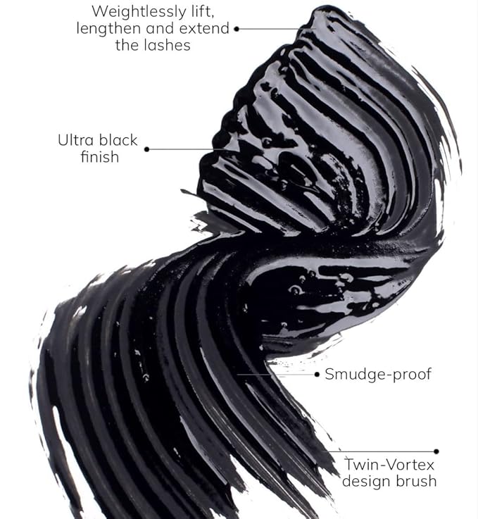 FARMASi Mascara Infinilash, Ultra Black Finish, Weightless length, Twin-Vortex Design Brush 0.33 Fl Oz