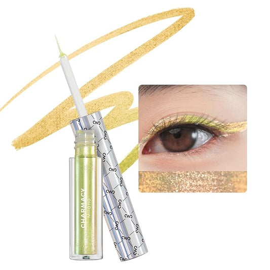 CHARMACY Chameleon Liquid Glitter Eyeliner - Highly Pigmented, Metallic MultiColor Shifting, Waterproof, Ultra-Fine Tip, Longwearing, Smudge-proof (#302)-VivaGrace Women