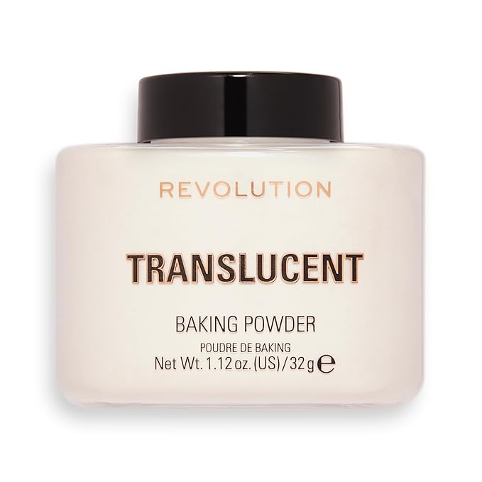 Revolution Beauty, Loose Baking Powder, Makeup Setting Powder, Long Lasting Coverage, Mattifies & Reduces Shine, Translucent, 1.13 Oz-VivaGrace Women