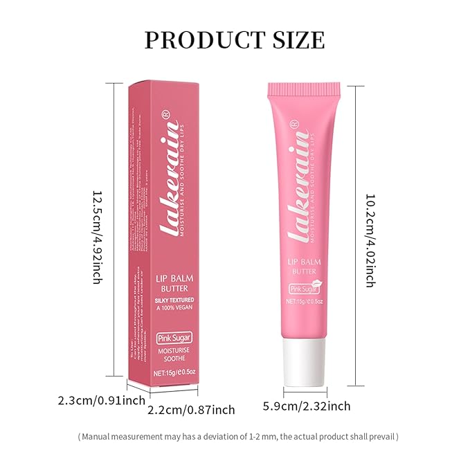 Lip Butter Balm, Day/Night Hydrating Lip Mask, Moisturizing Lip Balm Butter, Ultra-Nourishing Lip Care Moisturizer, Lip Butter Gloss Shine Lip Glow Oil Makeup#6 Pink Sugar-VivaGrace Women
