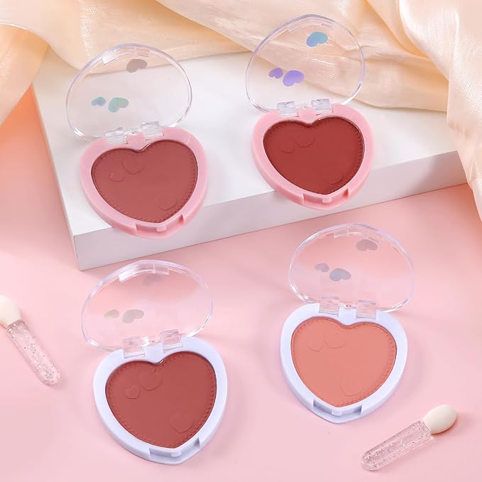 Boobeen Powder Blush Matte Pressed Blush Palette, Highly Pigmented Cream Pink Blusher for Cheeks, Blusher Compact Powder Makeup Lightweight Easily Blends, Single Color Rouge Powder-VivaGrace Women