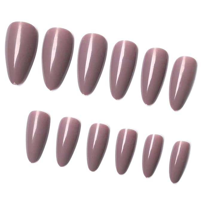 LoveOurHome 240pc Medium Press on Nails Almond Fake Nail Tips Full Cover False Nail Colored Artificial Nail Short Stiletto Almond Presson on Fingernail with Glue Adhesive Tabs for Women Girls Kids