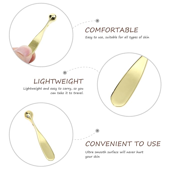 Lurrose 3pcs Eye Cream Applicator Roller Wand Stick Facial Lotion Face Cream Scoop Makeup Spatula Skincare Make Up Tool-VivaGrace Women