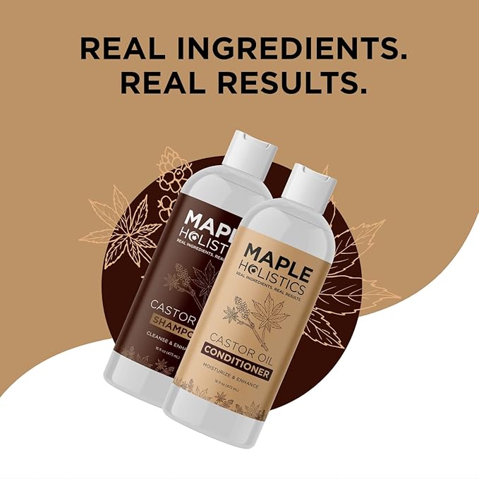 Castor Oil Shampoo and Conditioner Set - Jamaican Black Castor Oil Shampoo and Biotin Collagen Conditioner - Sulfate Free Shampoo and Conditioner for Fine Hair and Dry Scalp Care (Vanilla) -16 Fl Oz-VivaGrace Women