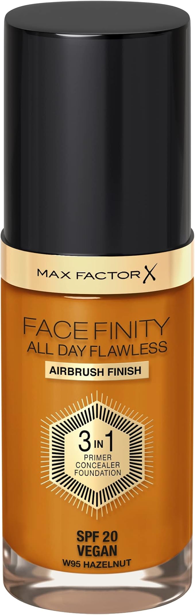Max Factor Facefinity 3-in-1 All Day Flawless Foundation SPF 20, 95 Hazelnut, 30 ml-VivaGrace Women