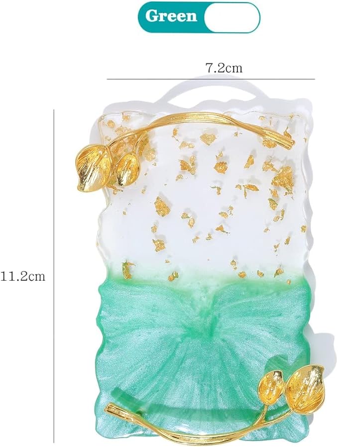 2023 Retro Nail Art Palette, Nail Painting Mixed Color Palette with Leaves Handle, Nail Holder Gel Color Makeup Display Board Pallet (Green)-VivaGrace Women