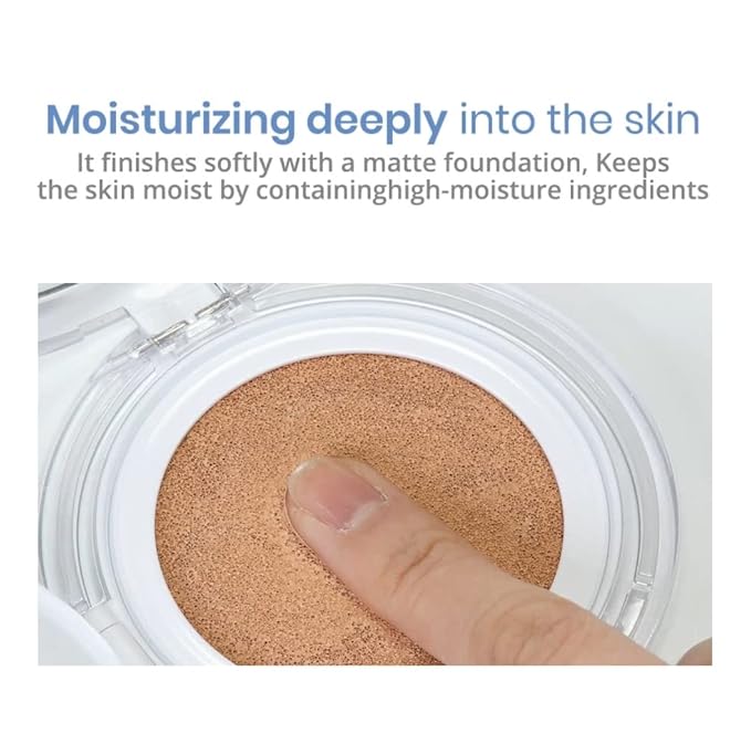 S2ND Zero Fit Matte Cushion Natural Coverage Foundation Air Cushion, Long-Lasting Hydrating Compact (#Pure Light (#17~19))-VivaGrace Women