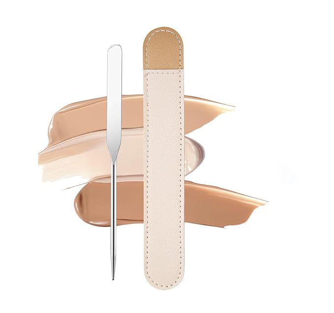 Makeup Spatula Set Stainless Steel, Make Up Tools Mini Mixing Tray with Finger Ring, Makeup Paint Palette, Pack of 3-VivaGrace Women
