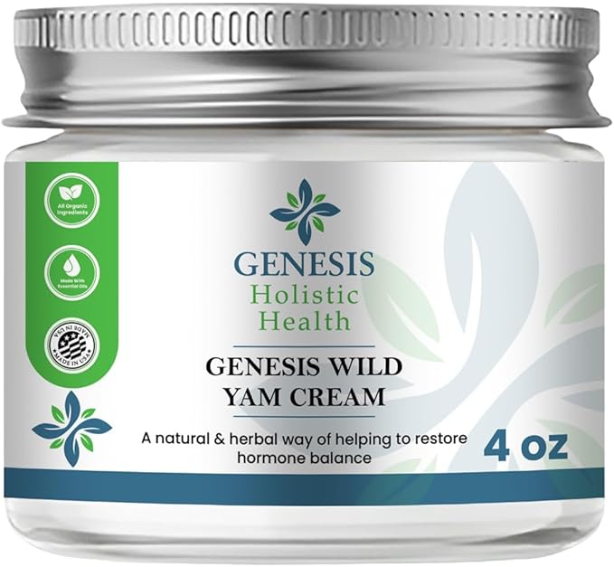 Genesis Wild Yam Root Cream, Organic Balancing Cream for Women, Deep Nourishment and Hydration, Made with Wild Yam Root, Chaste Tree Berry, and Red Clover, 4oz-VivaGrace Women