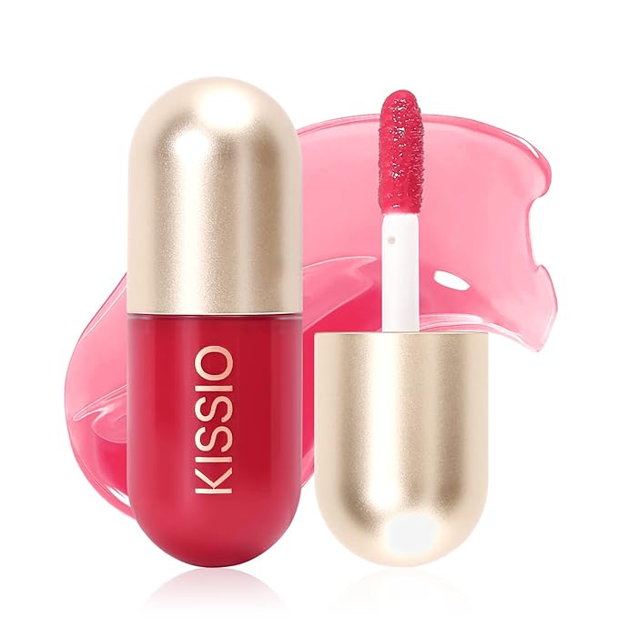 KISSIO Lip Plumper,Color Lip Plumper Gloss,Lip Enhancer,Plant Extracts Plumping Lip Serum,Moisturizing Lip Gloss for Fuller Lips and Hydrated Beauty Lips 5.5ml (05 Dogwood)-VivaGrace Women