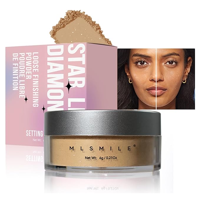 AKARY Dark Complexion Translucent Setting Powder, Shimmer Finishing Powder Oil Control for Long Lasting Makeup, Lightweight Loose Powder Waterproof, Blurring Powder for Medium To Tan Tones, 03-VivaGrace Women