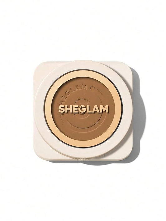 SHEGLAM SKin-Focus Full Coverage Powder Foundation Oil-Control Lightweight Face Pressed Powder Makeup-Porcelain-VivaGrace Women