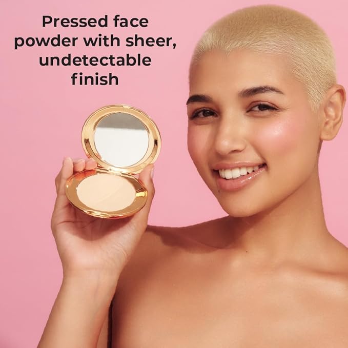 MCoBeauty Miracle Flawless Pressed Powder, Natural Medium Shade, Oil-Control, Soft-Focus Finish with Hydrating Rose Flower Extract & Sweet Almond Oil, Vegan, Cruelty Free Cosmetics-VivaGrace Women