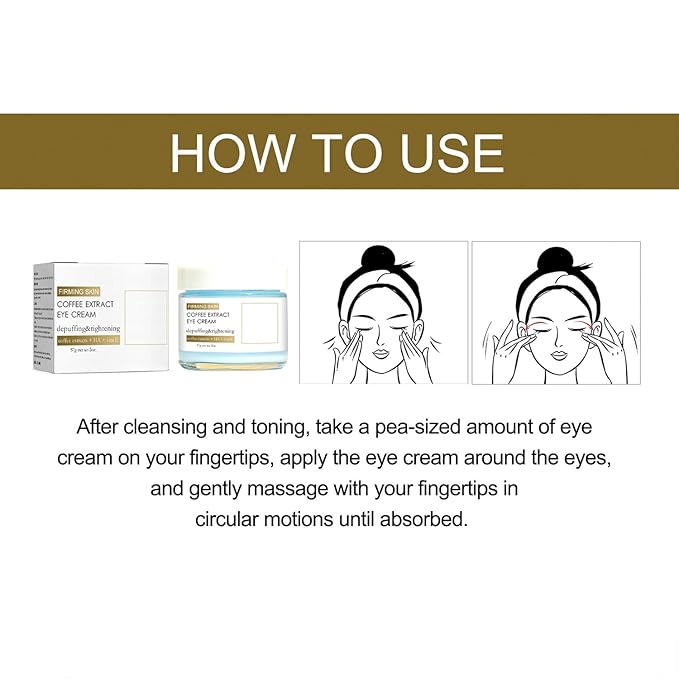 2PCS Caffeine Eye Cream for Dark Circles and Puffiness, Anti-Wrinkle Stay-Up Late Retinol Eye Cream, Tightening & Firming Skin, Dilute Dark Circles-VivaGrace Women