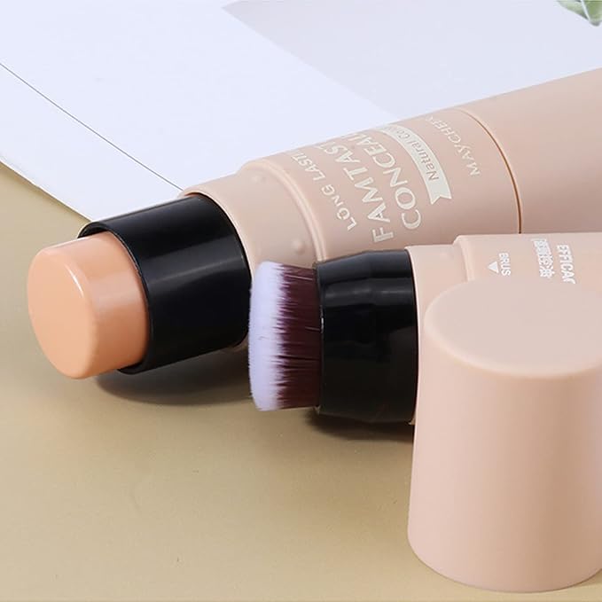3 Pcs Contour Highlighter Blush Sticks with Brush, Shades with Highlighter & Bronzer Pen & Cream Blush, Waterproof, Longwear Makeup-VivaGrace Women
