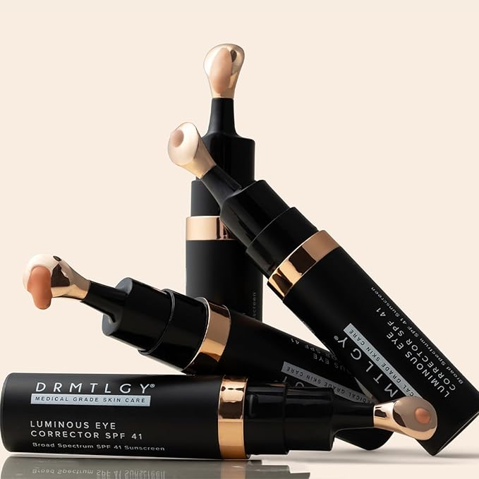 DRMTLGY Luminous Eye Corrector SPF 41, Under Eye Color Corrector for Dark Circles, Anti-Aging Tinted Eye Cream, Hydrating Eye Serum with Peach Undertone, Fair-VivaGrace Women