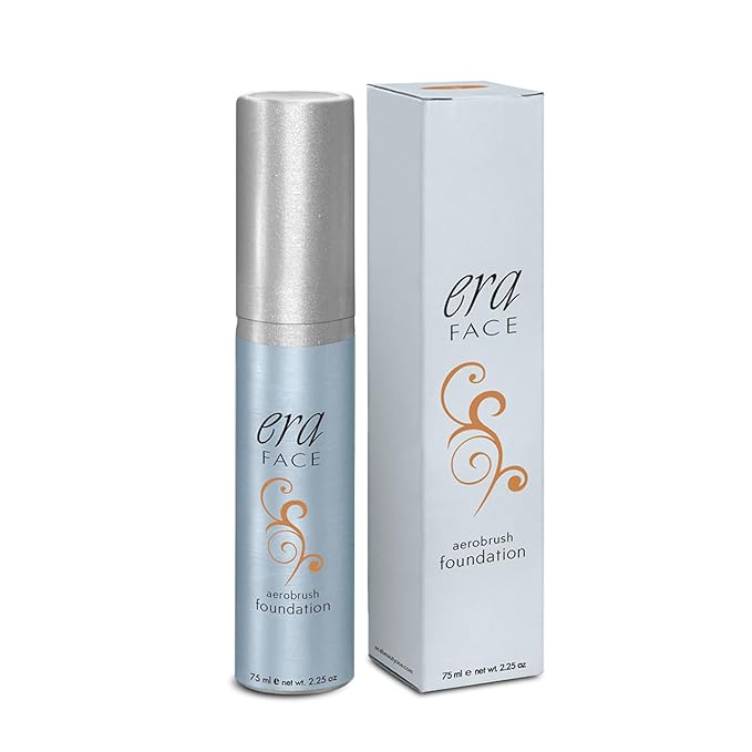 ERA Face spray makeup (R8 Amber, 2.25 oz) - airbrush foundation, everyday, buildable, professional spray on cosmetics by Era Beauty-VivaGrace Women