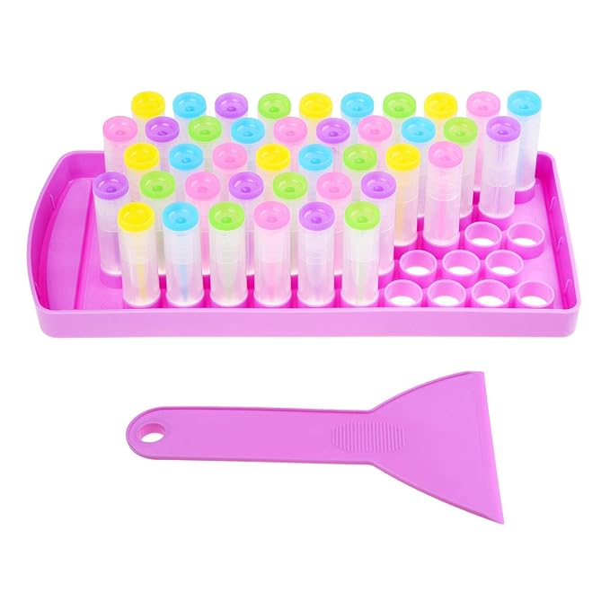 Lip Balm Filling Tray and Spatula Set - Fast and Easy to Use - Just Pour & Spread - Instantly Fills 50 Lip Balm Containers (sold separately) (Lip Balm Crafting Kit (Purple))-VivaGrace Women