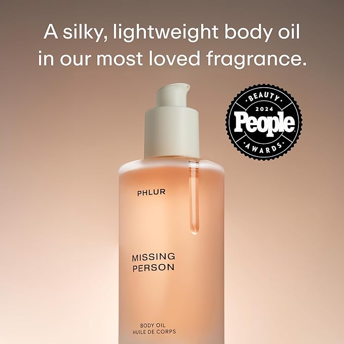 PHLUR Missing Person Body Oil For Women & Men - Lightweight & Nourishing - With Ceramide-Rich Oils & Skin-Mimicking Lipids - Bergamont, Musk, Orange & Sandalwood Floral Scented Body Oil (4 Fl Oz)-VivaGrace Women