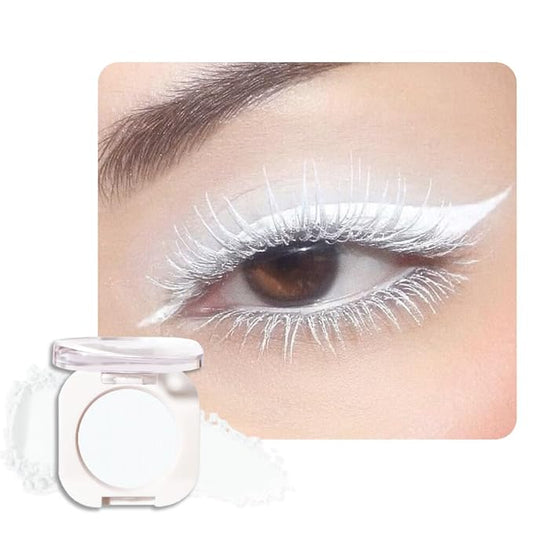 Matte White Single Eyeshadow Makeup, Neutral Cream Powde Eye Shadow for Women, White Matte Singles Eyeshadow Palette Pigmented Waterproof, sombras para ojos, Girls Monochrome Eyeshadows Gift 26-VivaGrace Women