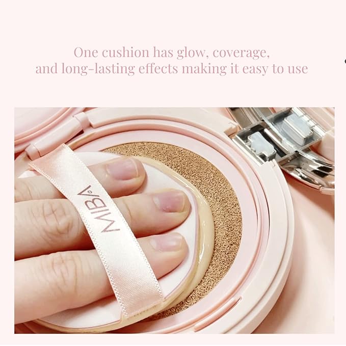 MIBA Ion Calcium Foundation Double Cushion RX 25 g / 0.88 oz Big Cushion SEASON 2 Long Lasting Effect for Dewy Skin. Skin moisturizing. Skin tightening relief. Fine coverage. Smooth adhesion (No 21)-VivaGrace Women
