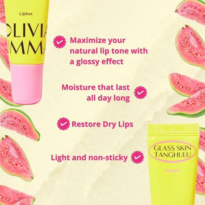 Glass Skin Tanghulu Liptox Guava Infused for Dry Cracked Lips, Korean Lip Care Moistorizer-VivaGrace Women