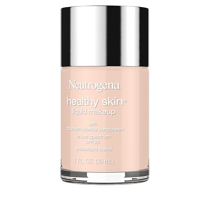 Neutrogena Healthy Skin Liquid Makeup Foundation with Broad Spectrum SPF 20 Sunscreen, Medium Coverage Foundation with Nourishing Pro-Vitamin B5, Natural Ivory 20, 1 fl. oz-VivaGrace Women