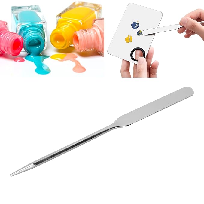 Stainless Steel Makeup Spatula, Liquid Foundation Spatula Stainless Steel Ergonomic Nail Art Stirring Tool Makeup Artist Makeup Tool-VivaGrace Women