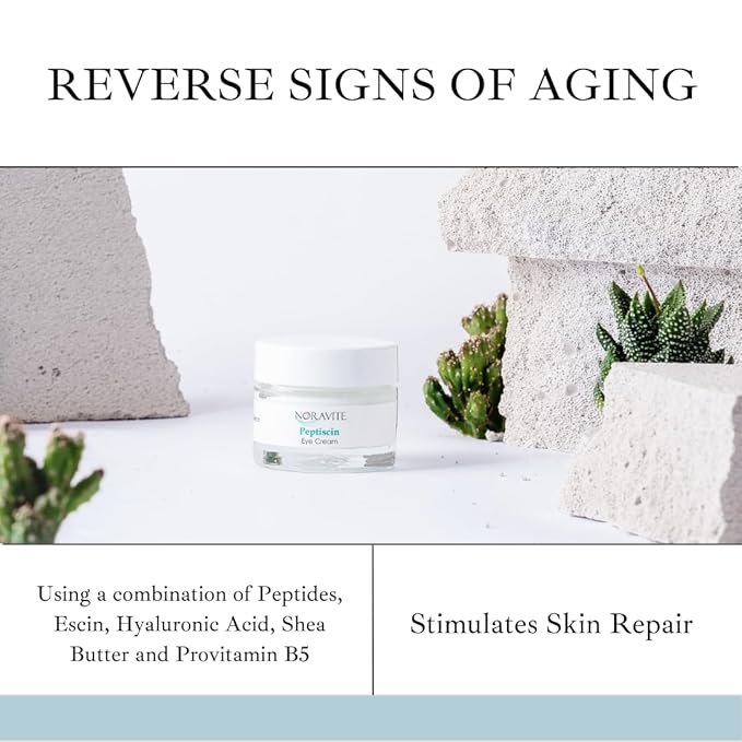PeptiScin - Peptide Eye Cream with Hyaluronic Acid and Escin | Rich Moisturizing Dark Circle Eye Cream | Brightens and Tones - 1.35 Ounce-VivaGrace Women