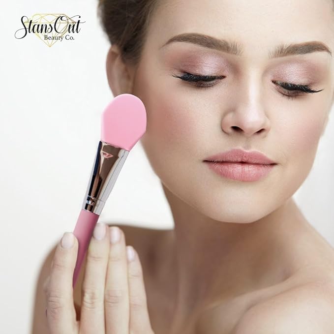 StansOut Foundation Applicator - Liquid Foundation Brush, for Cream or Powder - Easy to Clean - Travel-Friendly, Durable - Ideal for Professional Makeup Results - Pointed Shape, Smooth Silicone Edge-VivaGrace Women