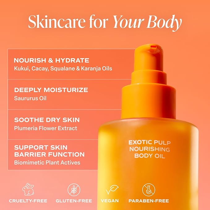 Saltair Body Oil. Luxurious Exotic Pulp After Shower and Bath Oil Moisturizer for Women. Botanical, Non-Greasy, and Well-Absorbing Lotion for Hydrating Dry Skin. 4oz Pump Bottle-VivaGrace Women