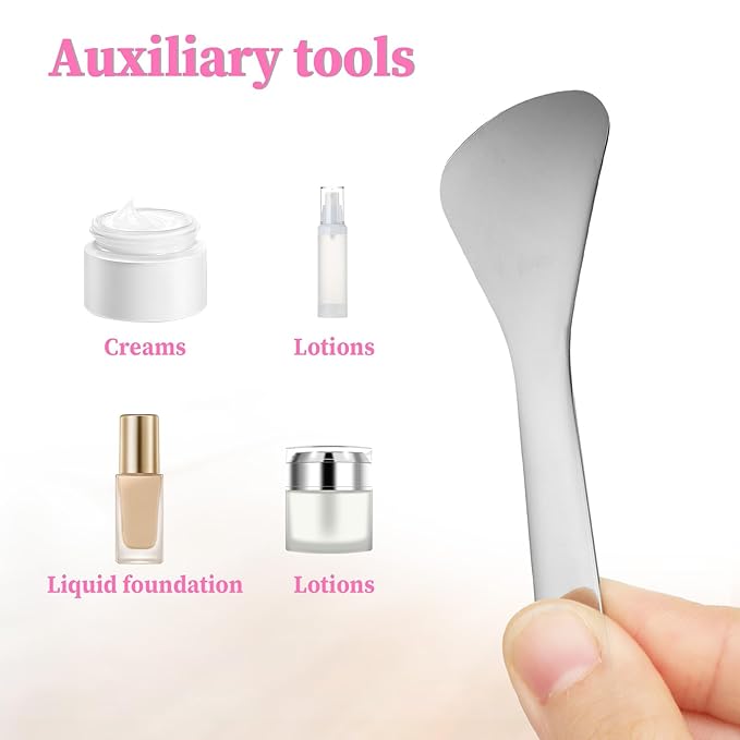 2Pcs Cosmetic Spatula Reusable Facial Massage Spatula Practical Mini Makeup Eye Cream Applicator Multi-functional Beauty Face Skincare Spoon for Mixing Sampling Lotions Moisturizers Accessories-VivaGrace Women