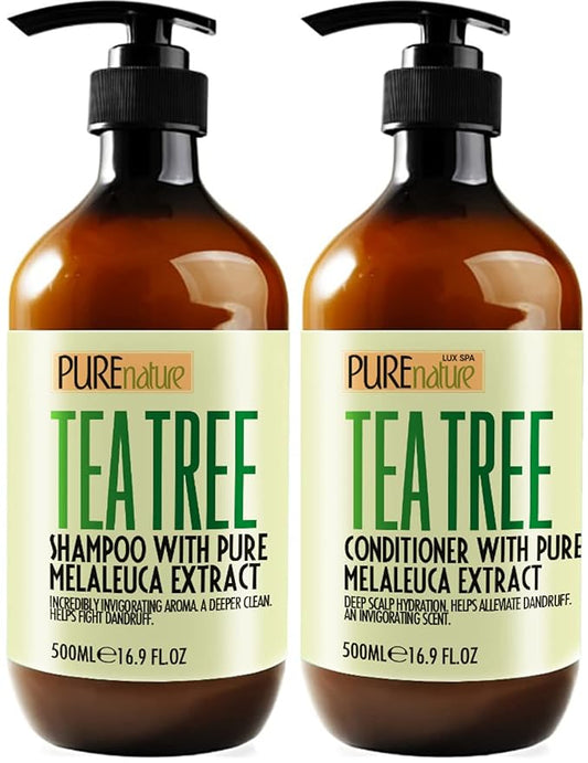 Tea Tree Oil Shampoo and Conditioner Set - Sulfate and Paraben Free Treatment for Oily Hair and to Help Reduce Your Itchy and Dry Scalp - Healthy Anti Dandruff Formula for Men and Women-VivaGrace Women
