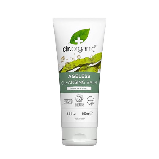 Dr. Organic Ageless Cleansing Balm with Seaweed | Moisturizing, Gentle, Removes Impurities, Certified Organic, Paraben & SLS-Free, Natural, Vegan, 100 ml / 3.4 fl oz-VivaGrace Women