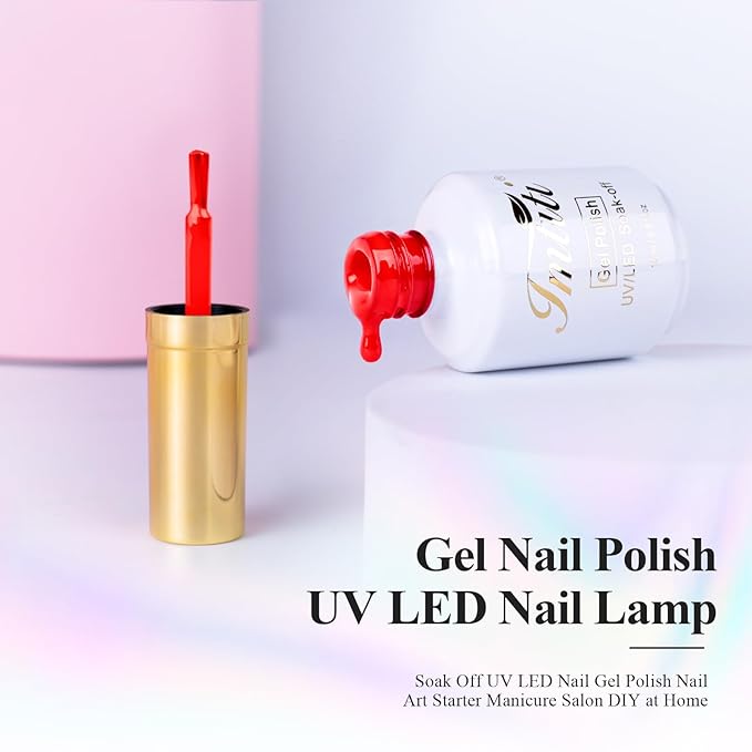 Imtiti Gel Nail Polish, 1 Pcs 15ml Neon Red Color Gel Polish Soak Off Nail Art Manicure Salon DIY Nail Lamp Gel Nail Design Decoration at Home Gift for Women, 0.5 Fluid Ounces