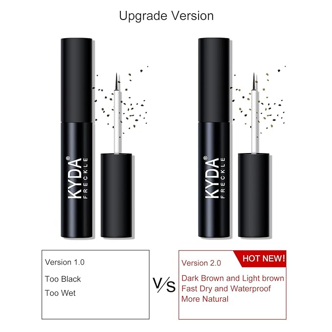 2 Colors Liquid Freckle Pen, Natural Like Freckle Makeup Pen Soft Dot Spot, Waterproof and Smudgeproof Quick Dry for Instant Create Realistic Freckles Make Up(Dark Brown+Light Brown)-VivaGrace Women